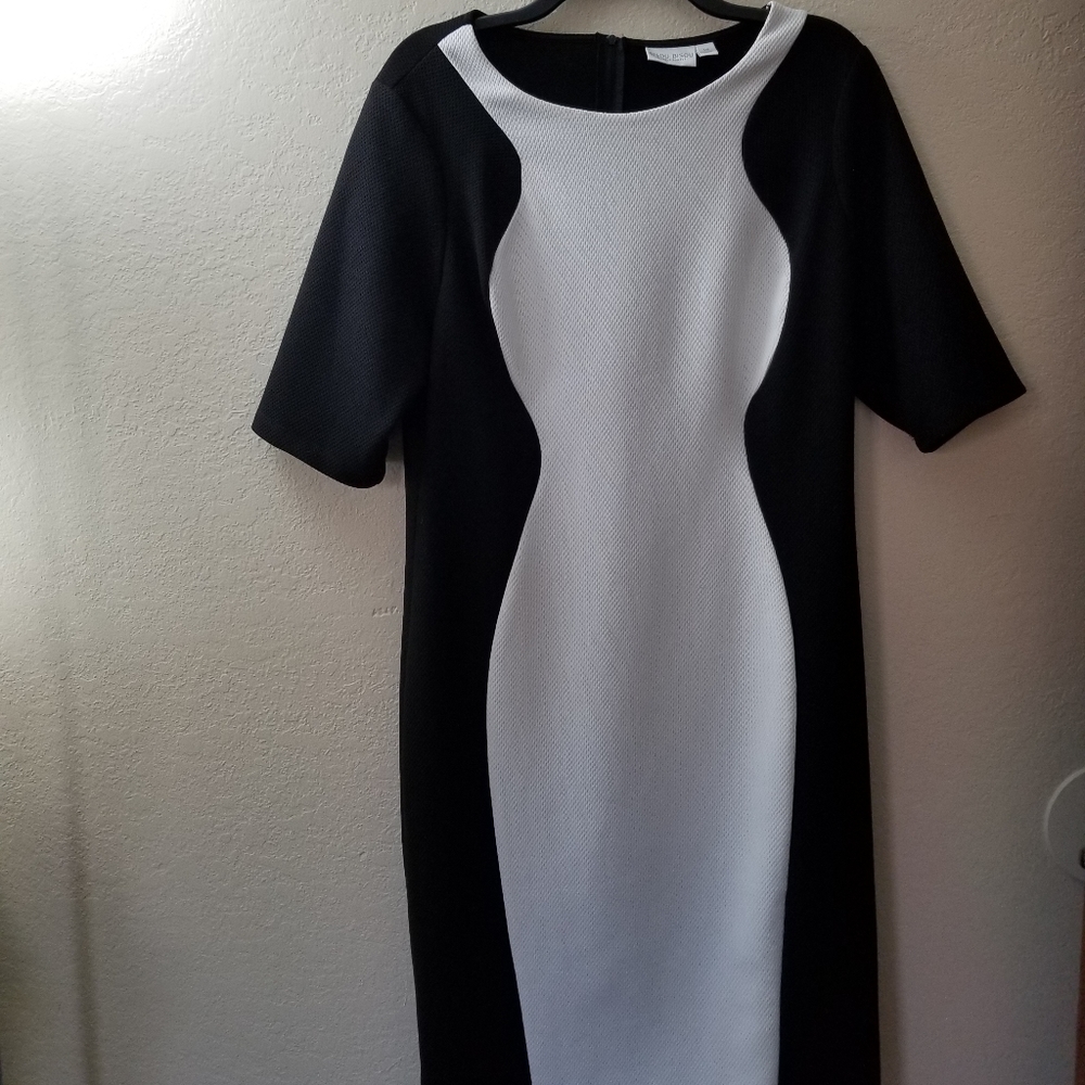 Bisou Bisou Black and Ivory Dress